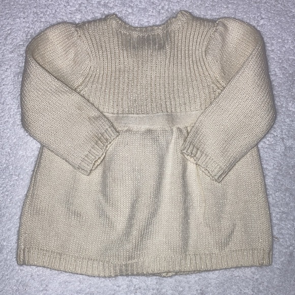 Vintage Polly flinders heirloom ivory shiny threaded sweater set 0/3m - Picture 6 of 14